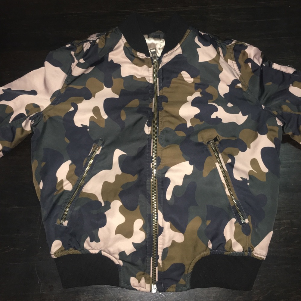 Topshop Pink Camo MA1 Bomber Jacket